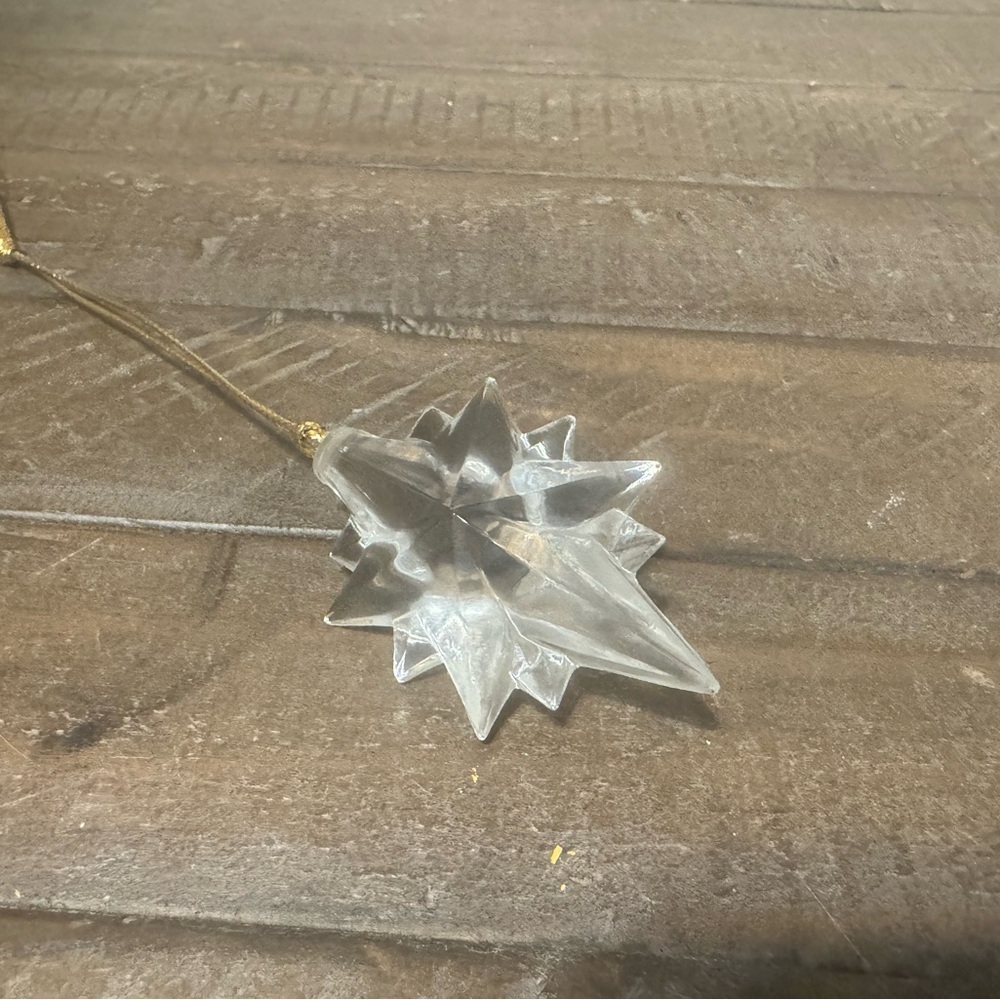 Crystal Star Ornament with Gold Cord